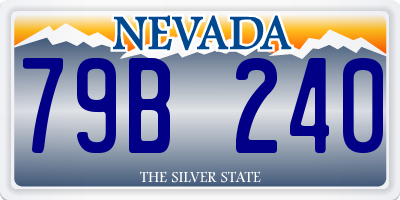 NV license plate 79B240