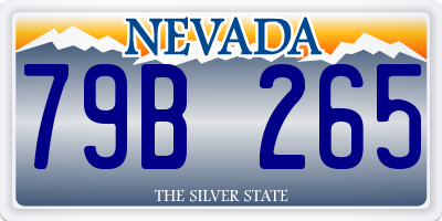 NV license plate 79B265