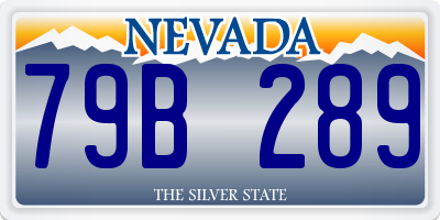 NV license plate 79B289