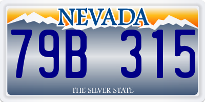 NV license plate 79B315