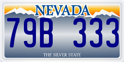 NV license plate 79B333