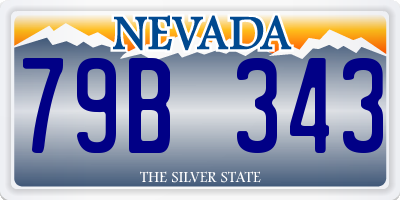 NV license plate 79B343