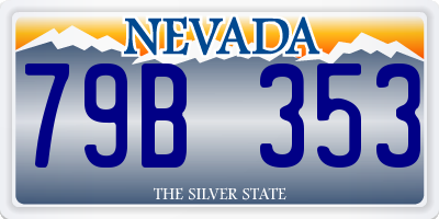 NV license plate 79B353