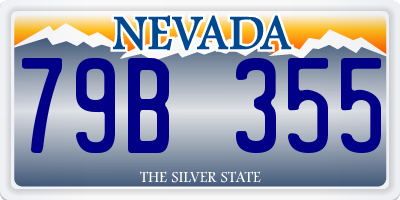 NV license plate 79B355