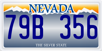 NV license plate 79B356