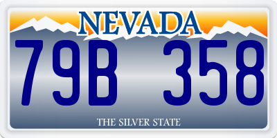 NV license plate 79B358