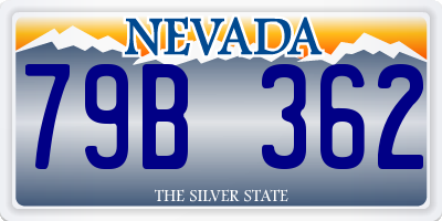 NV license plate 79B362