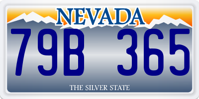 NV license plate 79B365