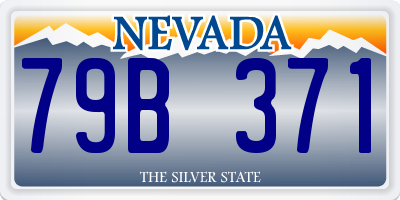 NV license plate 79B371