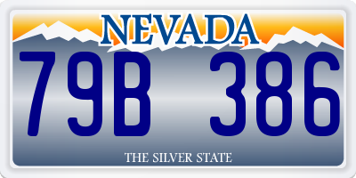 NV license plate 79B386