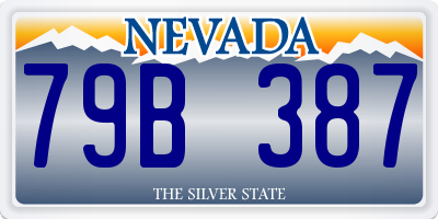 NV license plate 79B387
