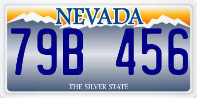 NV license plate 79B456
