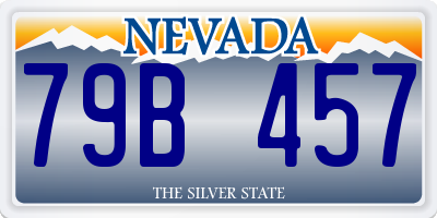 NV license plate 79B457