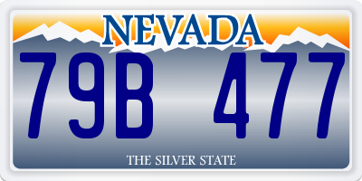 NV license plate 79B477