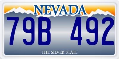 NV license plate 79B492