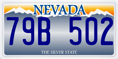 NV license plate 79B502