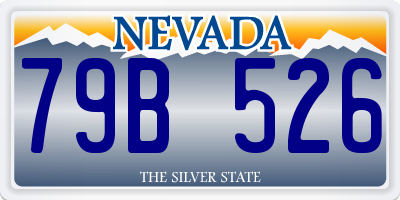 NV license plate 79B526