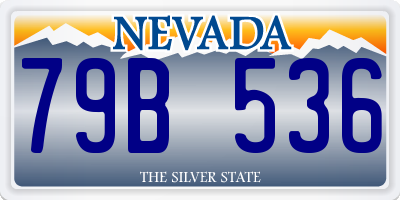 NV license plate 79B536