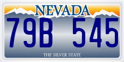 NV license plate 79B545