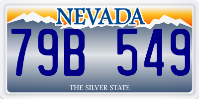 NV license plate 79B549