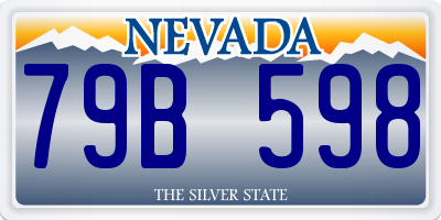 NV license plate 79B598