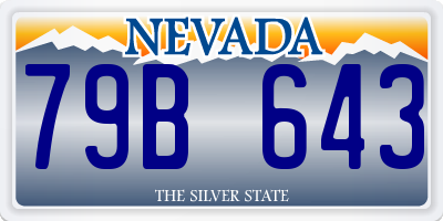 NV license plate 79B643