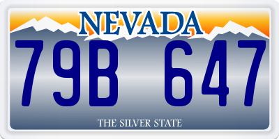 NV license plate 79B647