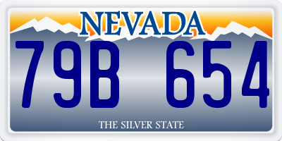 NV license plate 79B654