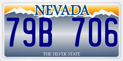 NV license plate 79B706