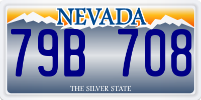 NV license plate 79B708