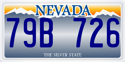 NV license plate 79B726
