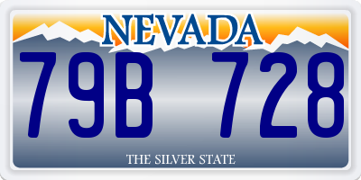 NV license plate 79B728