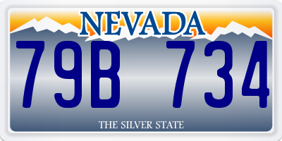 NV license plate 79B734