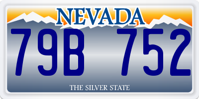 NV license plate 79B752