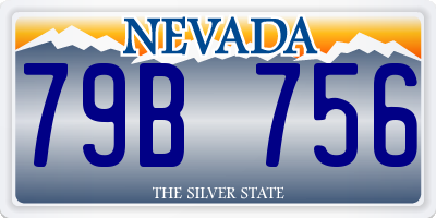 NV license plate 79B756