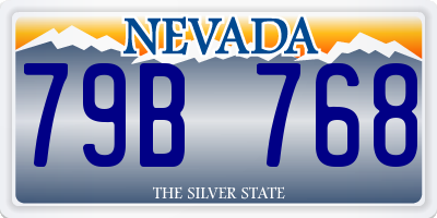 NV license plate 79B768