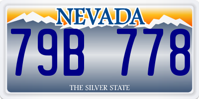 NV license plate 79B778