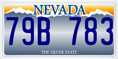 NV license plate 79B783