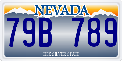 NV license plate 79B789