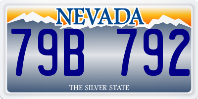NV license plate 79B792