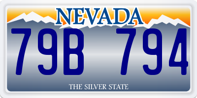 NV license plate 79B794