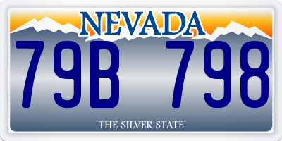 NV license plate 79B798