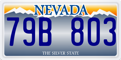 NV license plate 79B803