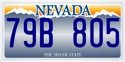 NV license plate 79B805