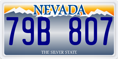 NV license plate 79B807
