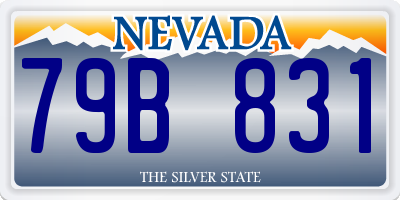 NV license plate 79B831