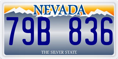 NV license plate 79B836