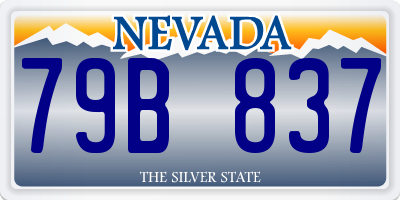 NV license plate 79B837