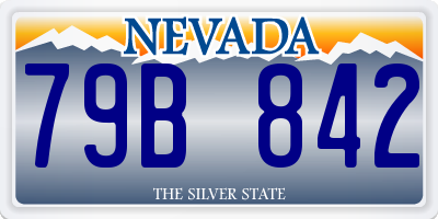 NV license plate 79B842