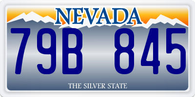 NV license plate 79B845